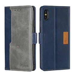 Enhanced Flip Phone Case - Magnetic Leather Coque in Vibrant Colors - Redmi Note9 (Blue - Grey)