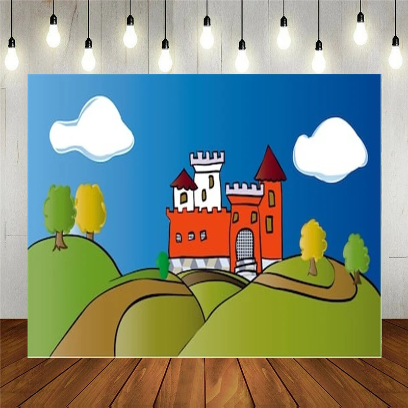 

Реквизит для фотостудии Nitree Виниловый фон для фотосъемки для детей украшение на день рождения мультяшный фон с замком