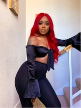 Remyblue-pelucas de cabello humano con encaje frontal 13x1, 99J, cabello humano malayo liso, Remy, prearrancado, 28 pulgadas