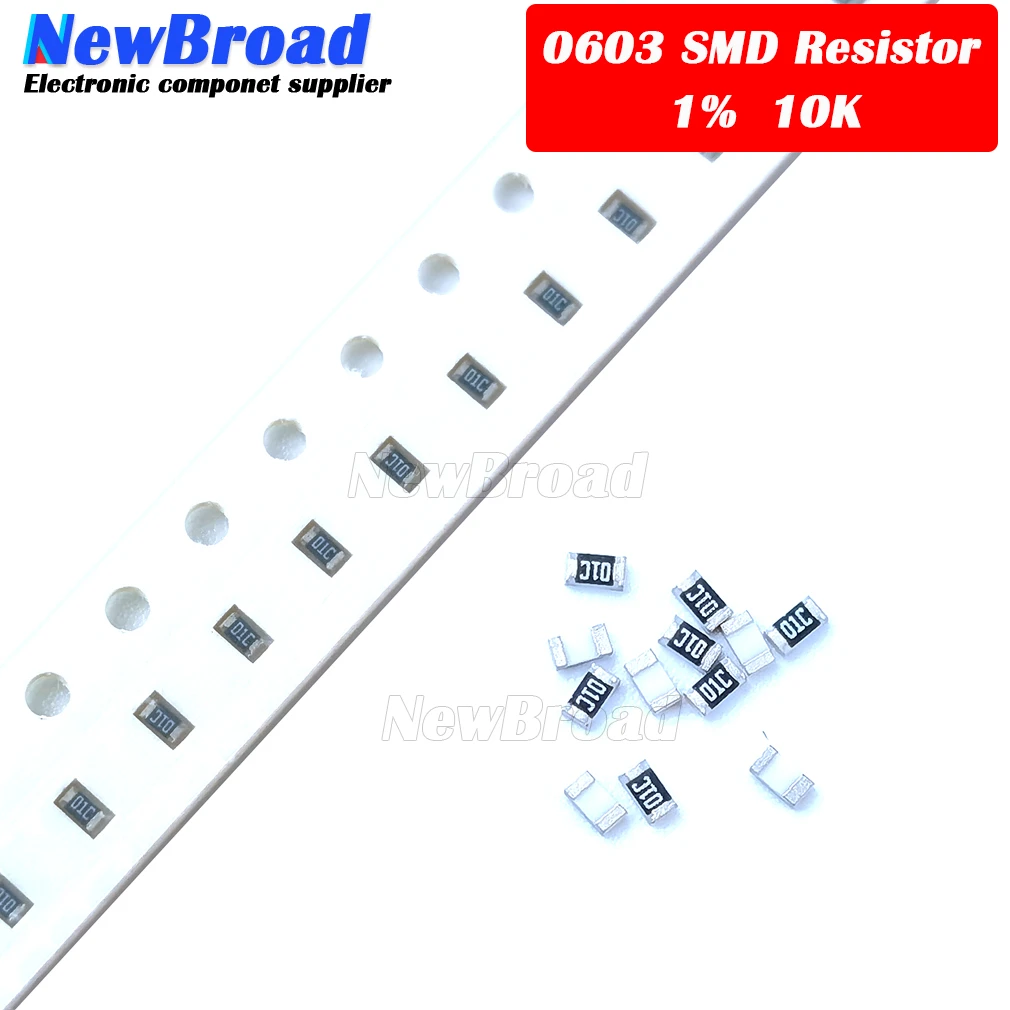300pcs/lot 0603 Chip Fixed Resistor SMD Resistor 1% 10K ohm 103 