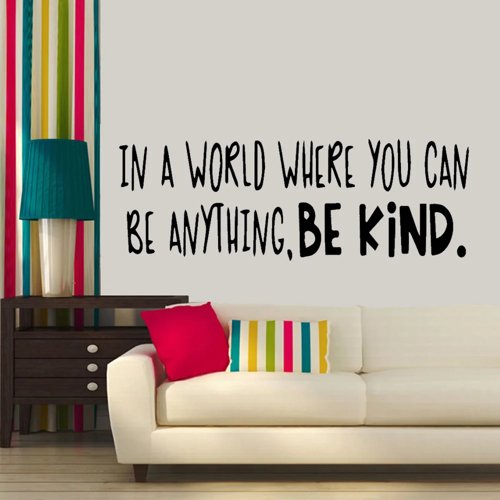Positive Be Kind phrase Wall Sticker For Office Room Quotes Wallpaper wall stickers Decals frases pared español | Дом и сад