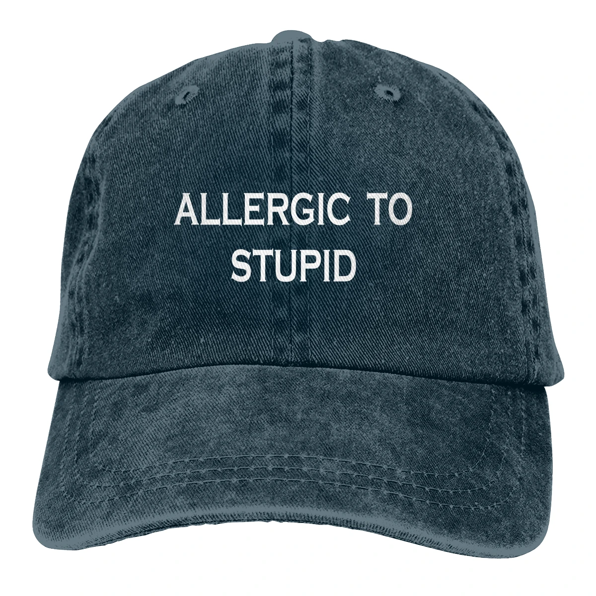 Аллергическая на тупой Casquette Черная мужская и женская джинсовая бейсболка с ремешком Регулируемая шляпа для папы и гольфа