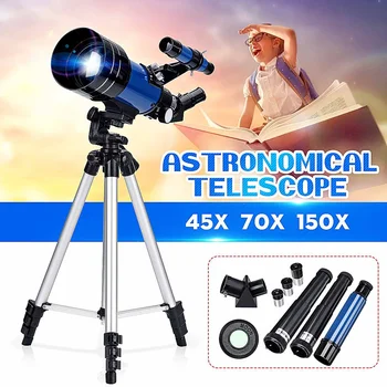 

HD 70mm 300mm Astronomical Telescope Monocular Refractive Eyepieces w/ Tripod Night Vision Moon Watching Beginners Gift