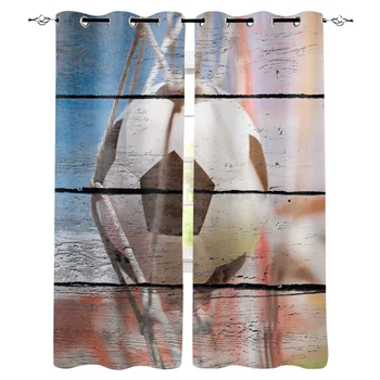 

Modern Curtains Football Wood Grain Living Room Bathroom Kitchen Curtains Household Products Window Curtain Living Room