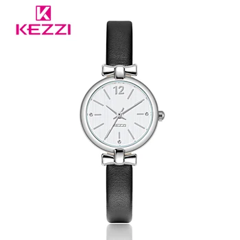 

Kezzi Brand Fashion Trend Women Leather Quartz Watch Ladies Simple Small Dial Bow Student Watch Female Girl relojes mujer