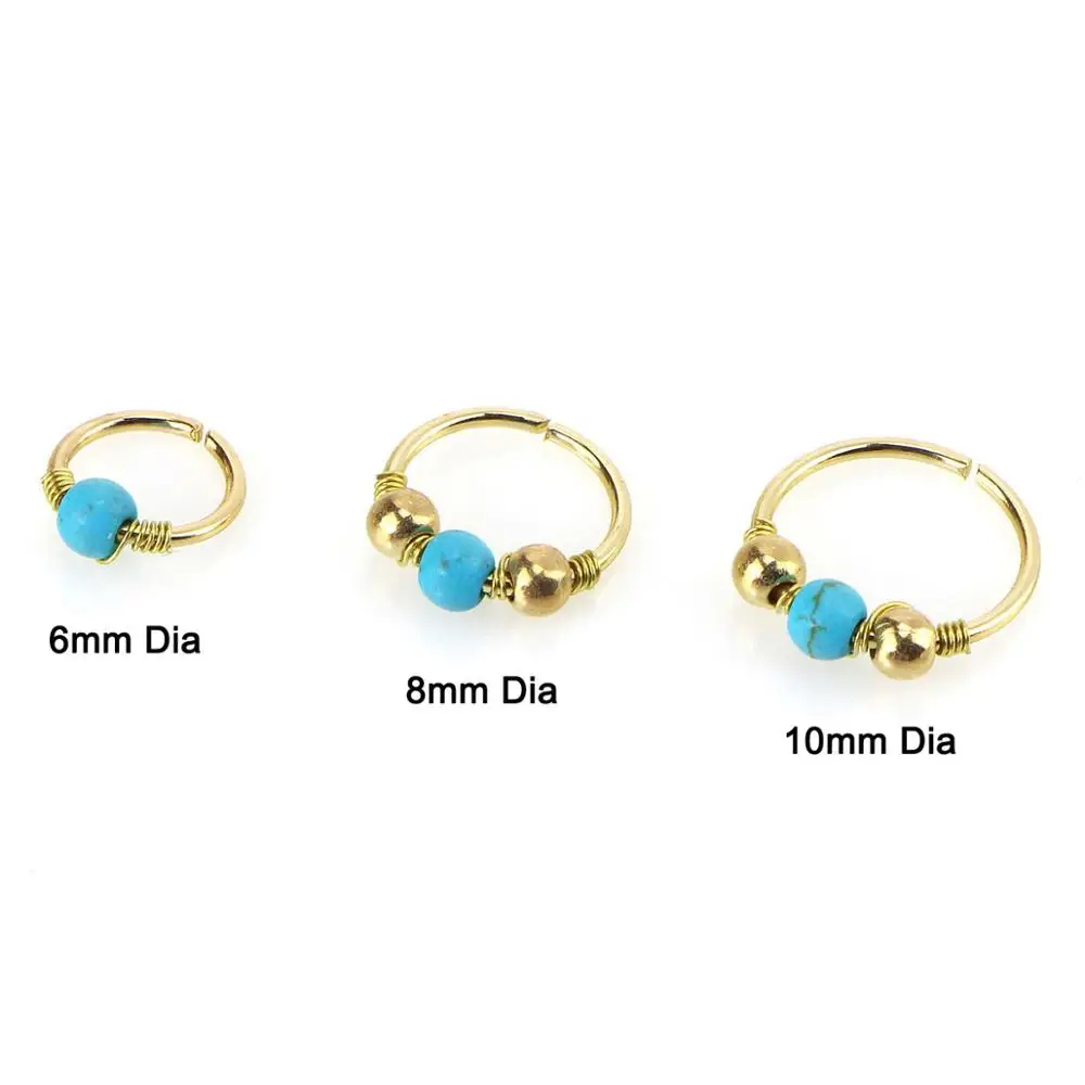 Unique Traditional Blue Stone Nose Pin Indian Vintage Style Nose Ring For  Women