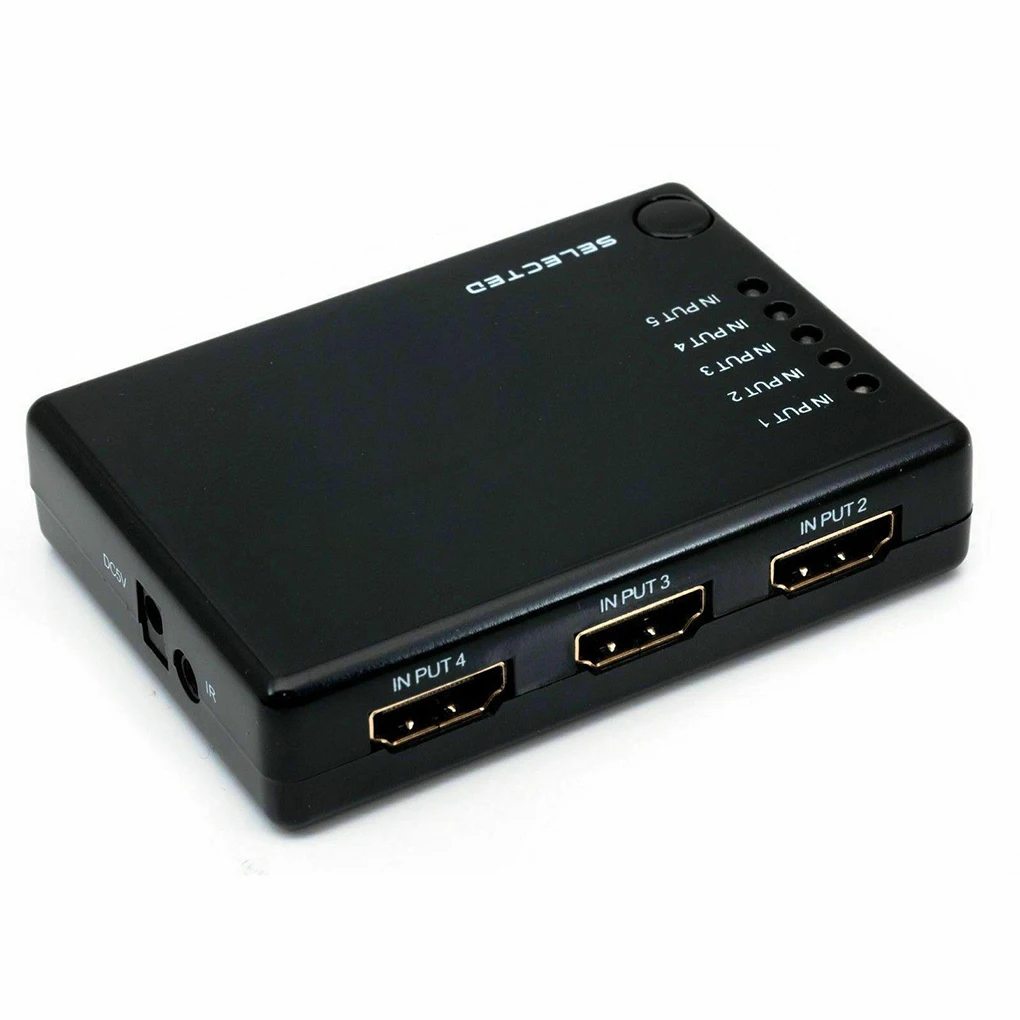 Мини-Коммутатор HDMI 5 портов 1080P видео HD коммутатор разветвитель для HDTV DVD PS3+ ИК пульт дистанционного управления 5 вход 1 выход коммутатор