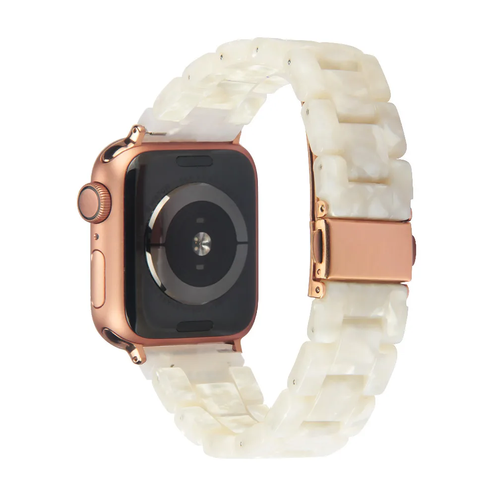 Легкий смолы ремешок для наручных часов для Apple Watch, 38, 40 мм/42 44 мм металлическая пряжка Браслет Ремешок Замена для Apple Watch Series 1, 2, 3, 4, 5 лет