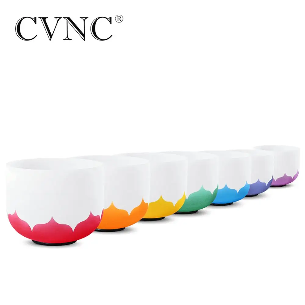 CVNC Лотос Дизайн 12 &quotNote CDEFGAB любой Note чакра Матовый Кварцевый Поющий чаша лечебная