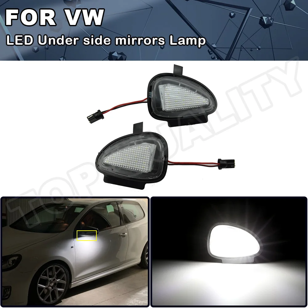 

White LED Puddle Light Under Side Mirror Light For Volkswagen VW Golf 6 Gti 2009- Golf Cabriolet 2012- Touran 2010- Module Lamp