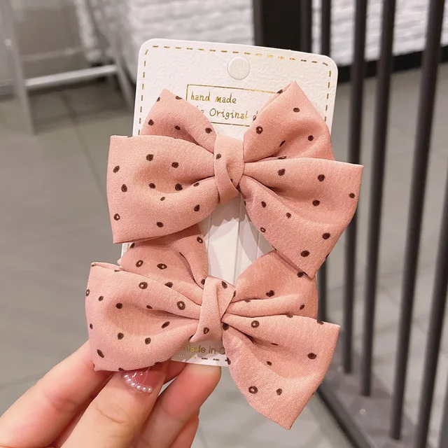 2022 New Bow Headgear Cute Sweet Little Girl Hair Accessories Summer Girls Net Red Clips Baby Hairpins Children Hair Clips Gifts B3-Dot
