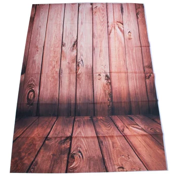 

5x7FT Vinyl Photography Backdrop Photo Background, Brown wood wall floor