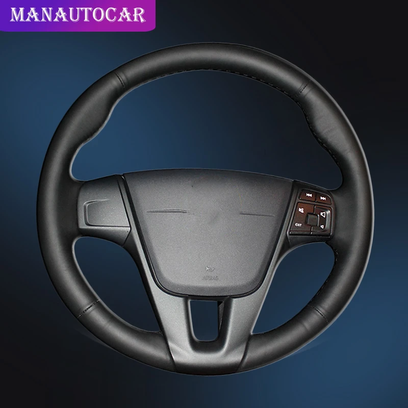 

Car Braid On The Steering Wheel Cover for Volvo S60 V40 V60 V70 2014 XC60 Auto Leather Covers Interior Accessories Car-styling
