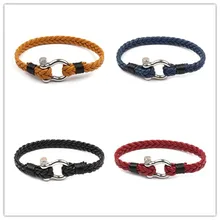 Модные 6 Цветов Плетеные Кожаные плетеные мужские и женские плетеные кожаные веревки Унисекс дропшиппинг