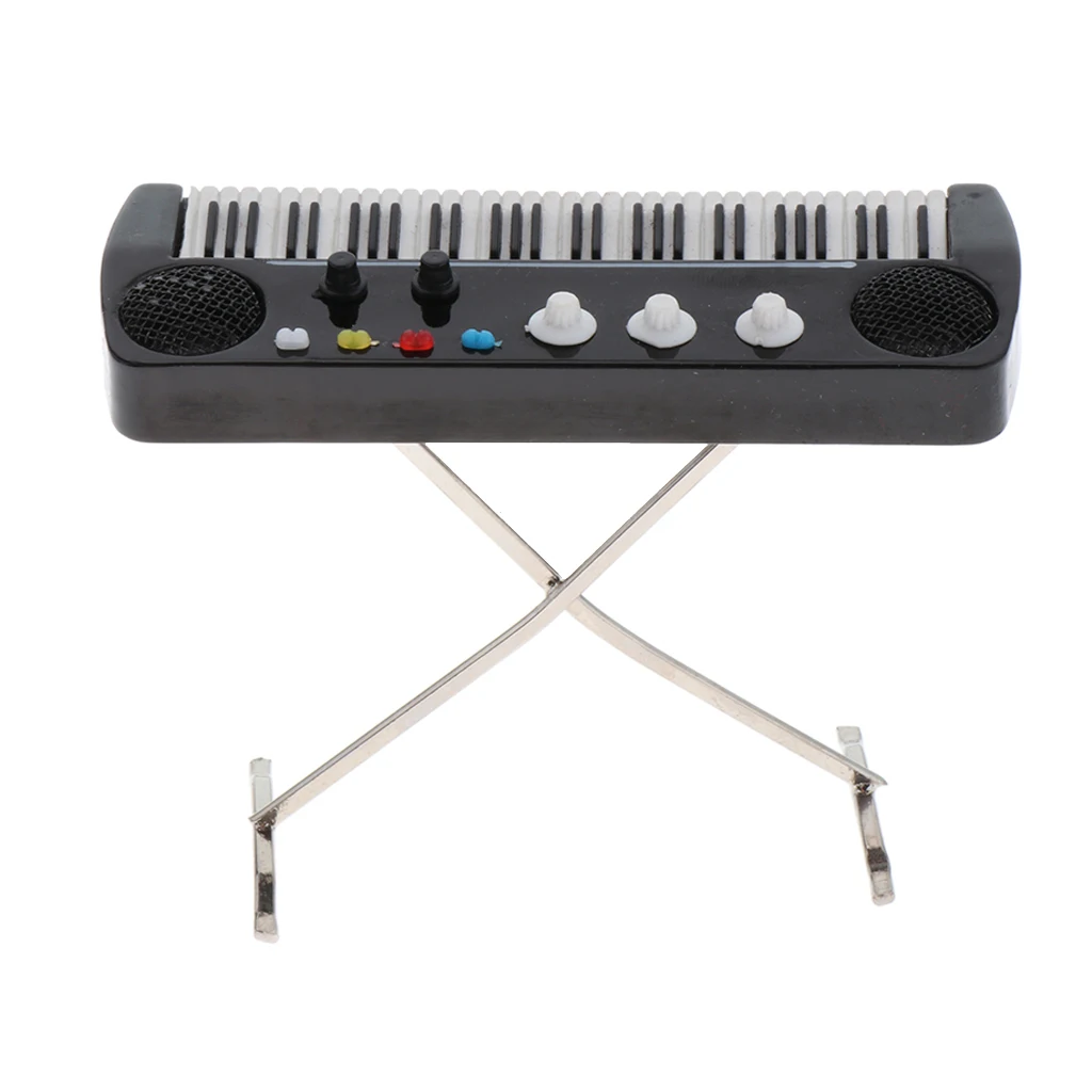 1/12 Musical Instrument Model for Doll House Music Room or Bedroom or Fairy Garden Decoration - Mini Keyboard Piano