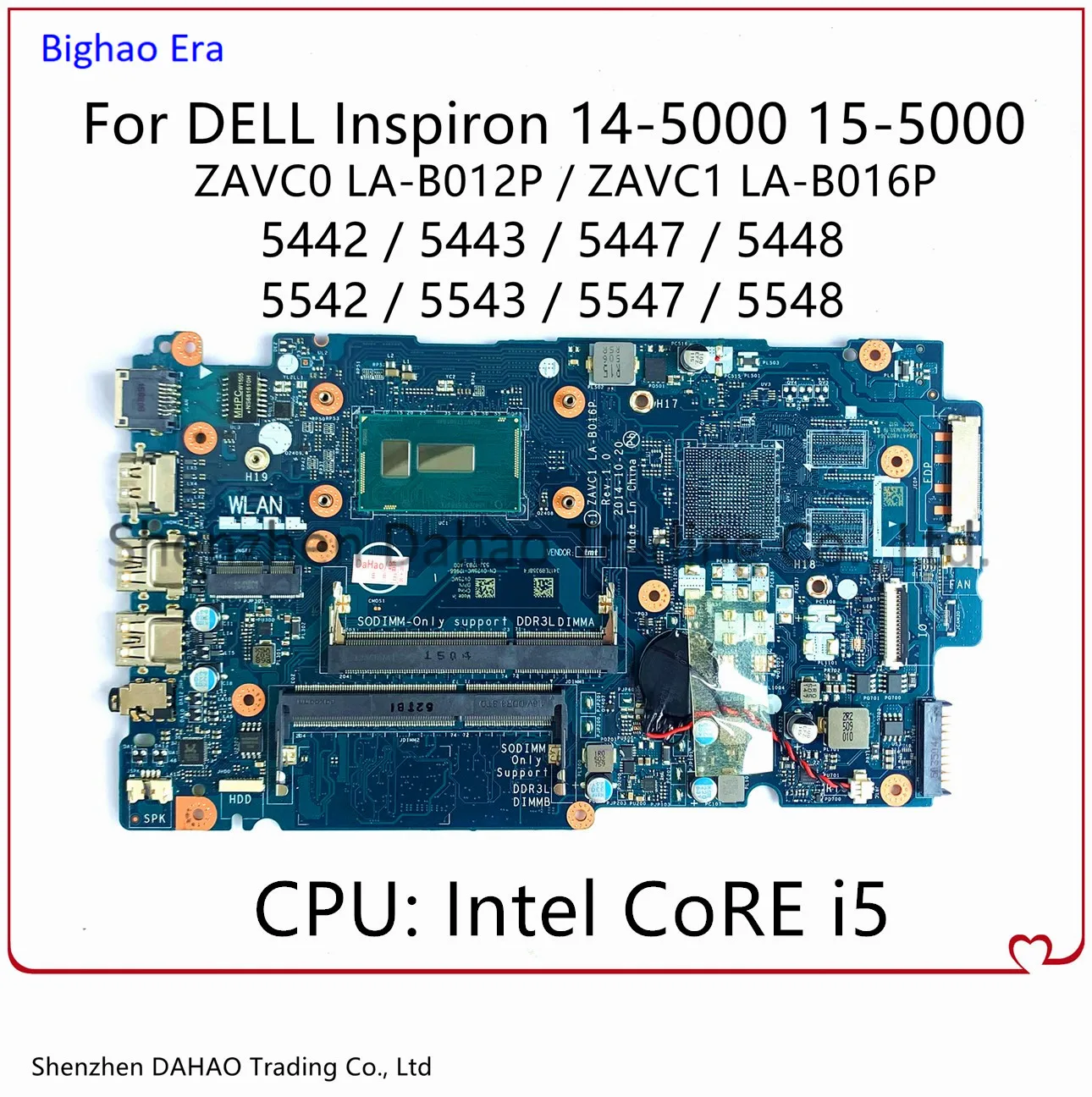 Для Dell Inspiron 14 5443 5448 15 5543 5548 материнская плата портативного компьютера с i5-5200U CN-0V25MC