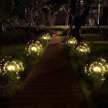 

120 Led Solar Powered Starburst Light Firework Lamp Garden Plant Path Light Gypsophila Paniculate 1 Pcs