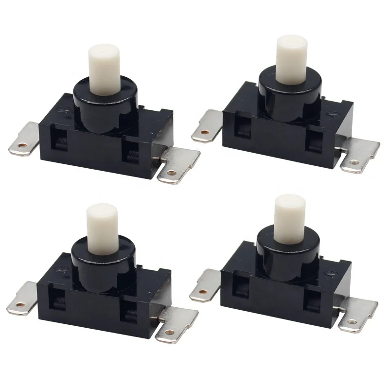 

4 PCS KAG 01C electric flashlight push button selflocking switch with TUV