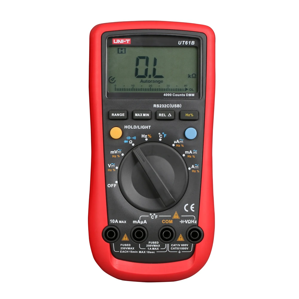

UNI-T UT61B DMM Digital Multimeters 3999 Count Auto Range USB PC Software Auto Power Off Best Accuracy 1% 0.5s Fast Test
