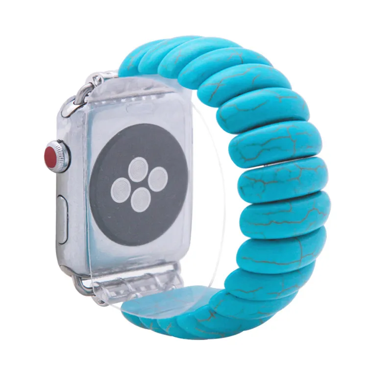 LW0022-B Lureen эластичный ремешок для часов, Бирюзовый бисер для Apple Watch серии 1/2/3, 42 мм, 38 мм, версия браслет ремешок для наручных часов iwatch, 4/5 40 мм 44 мм - Цвет ремешка: LW0022-B