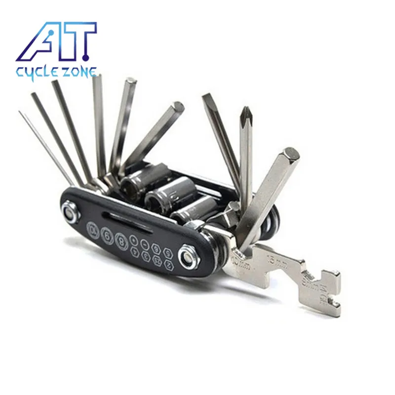 

CYCLE ZONE 16 in 1 Multifunction Bicycle Repair Tools Kit Steel Wrench Screwdriver Cycling MTB Mountain Bike Maintenance Tools