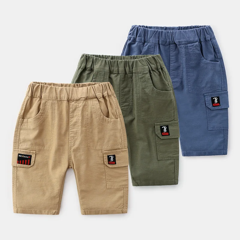 

New Style Summer Korean-style Boutique Childrenswear BOY'S Children Pure Cotton Multi-pockets Uniforms Workwear Casual Shorts Wh