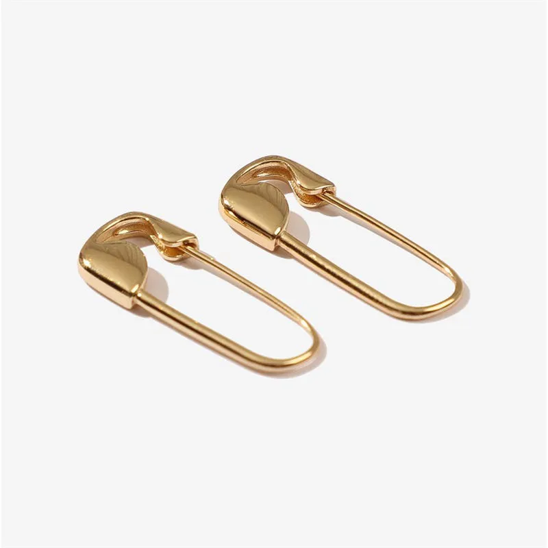 VG 6YM Gold U-shaped Stud Earrings Paper Clip Pin metal Gold Rose Color Earrings Jewelry Pinna Minimalist Jewelry Wholesale - Image 3