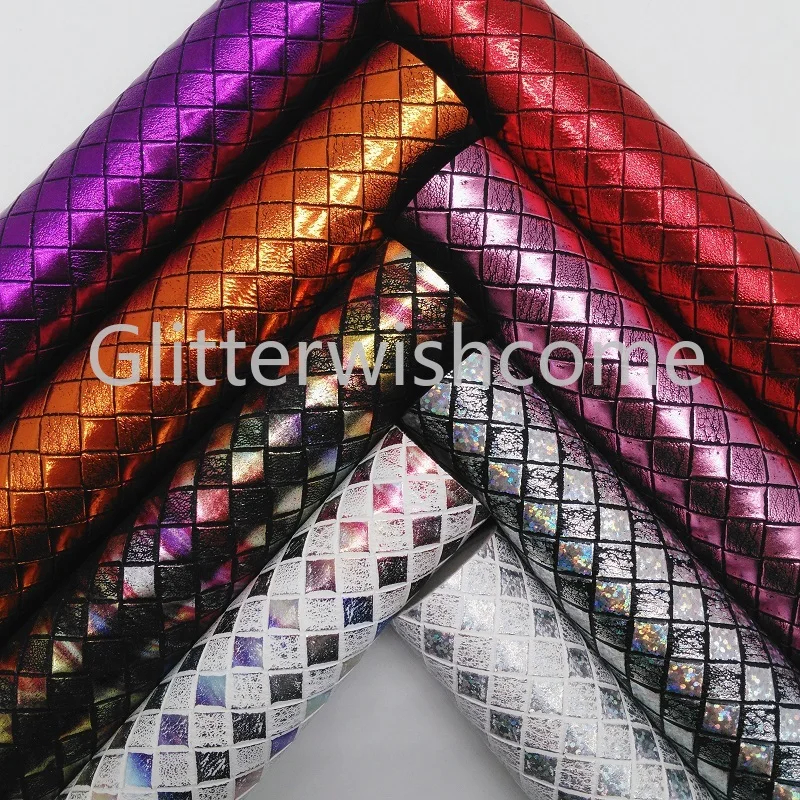 Glitterwishcome 21X29 см A4 размер винил для луков переливающиеся тисненые тканевые кожаные