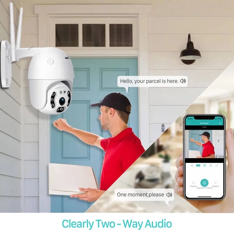 1080P наружная скоростная купольная Wifi камера 2MP H.265 аудио PTZ беспроводная облачно SD