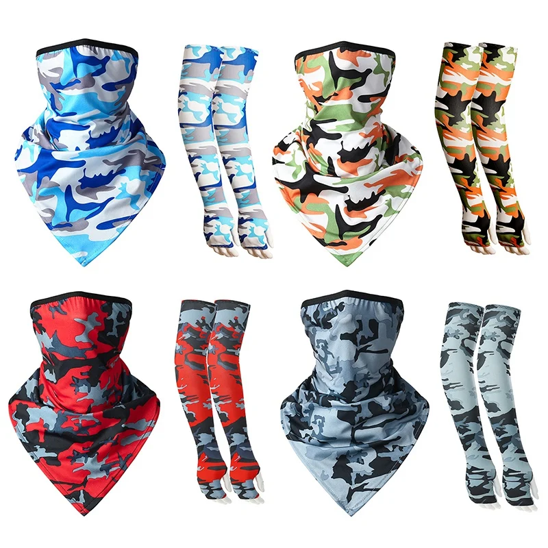 Summer UV Protection Face Cover Neck Gaiter Scarf with Ice Silk Cooling