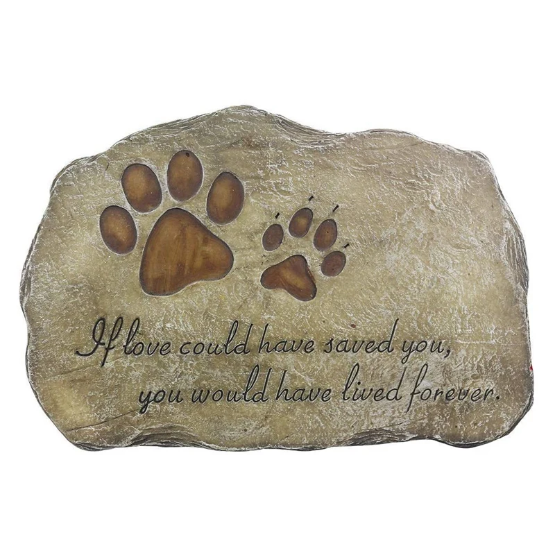 Pet Memorial Stone Marker for Dog Or Cat Garden Loved Grave Headstone Tombstone Loss of Gift |