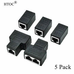 HALONS 5 Pack RJ45 Séparateur Connecteurs Adaptateur Pack 2 pour 1 À 2 et 3Pack Femelle 1 À 1 Prise Réseau Adaptateur Pour Cat5 Cat6 