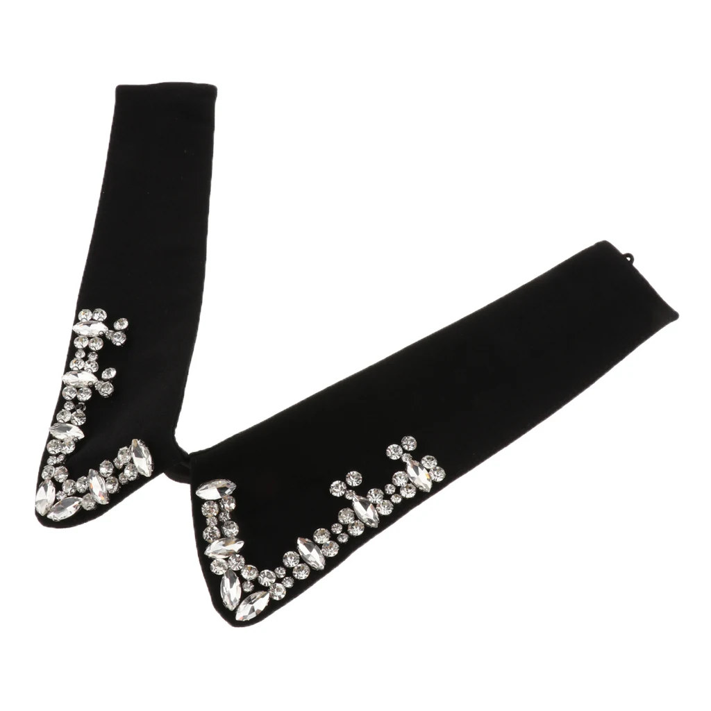 Solid Fake Collar Shirt Women Lady Detachable Collars Beaded Faux Collar Detachable Lapel False Fake Chiffon Dickey Collars