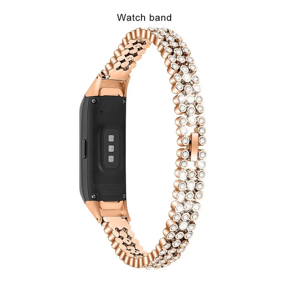 Сменный металлический ремешок для часов из нержавеющей стали для samsung Galaxy Fit SM-R370, умный Браслет - Цвет: Rose gold
