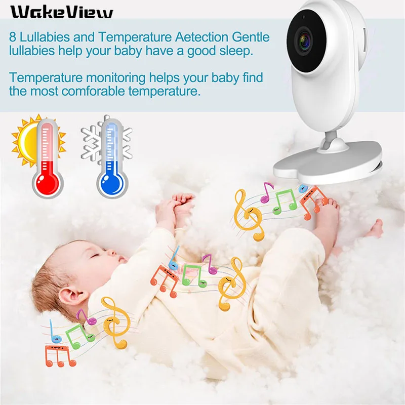 Видеоняня WakeView 1080P HD беспроводная с ЖК-экраном 4 3 дюйма | Безопасность и защита