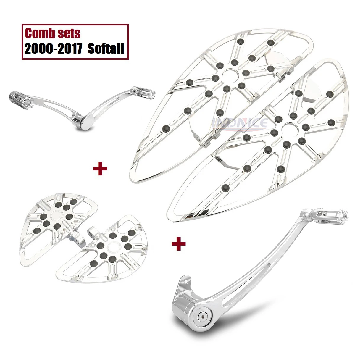 

Chromed Gauge Softail Fatboy Deluxe FLSTN footboard floorboards brake Shift Levers pegs for harley Heritage FLSTC 2000-2017