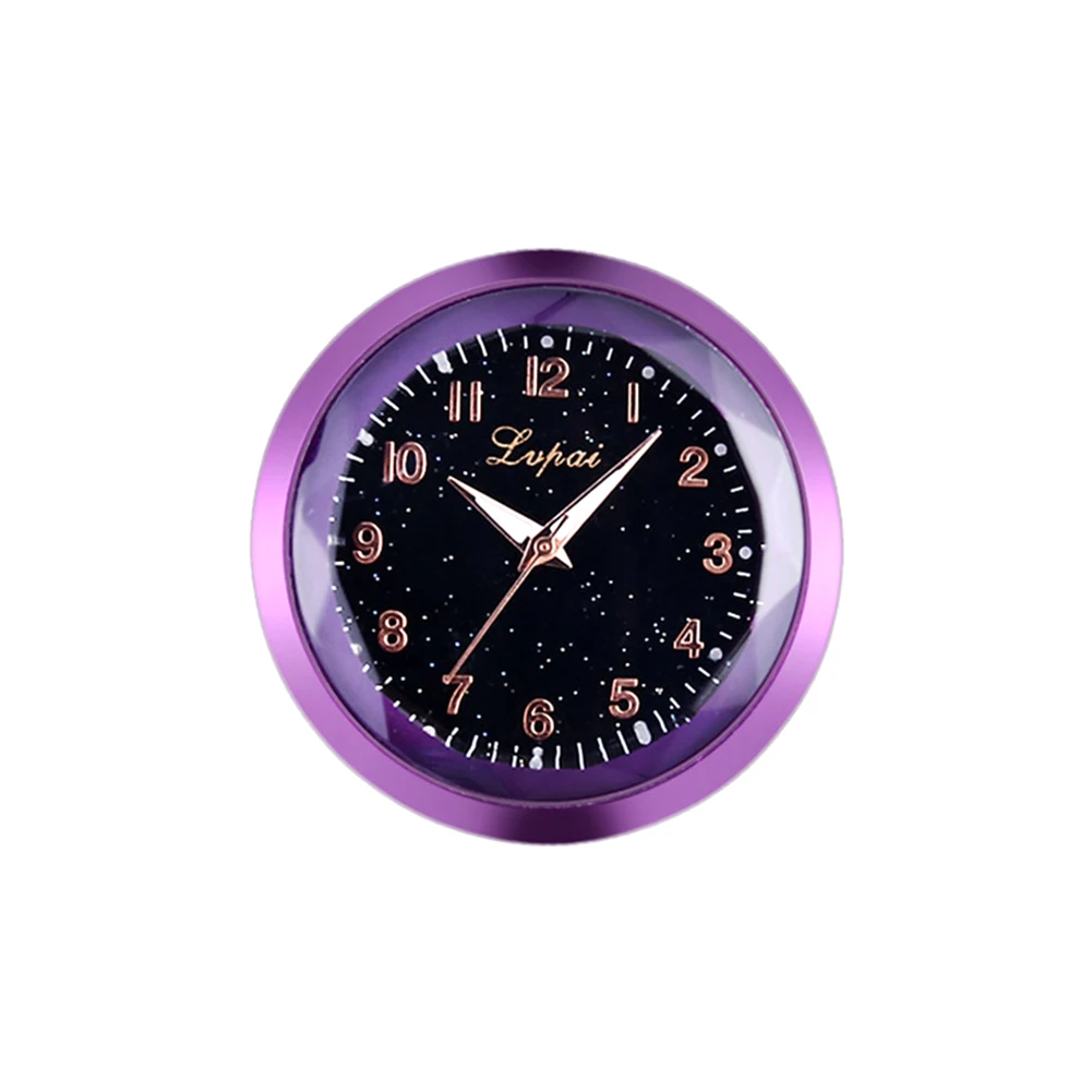 Практичная наклейка авто украшение универсальные автомобильные часы Интерьер цифровой стиль Электронный метр самоклеющиеся клейкие принадлежности мини - Название цвета: Фиолетовый