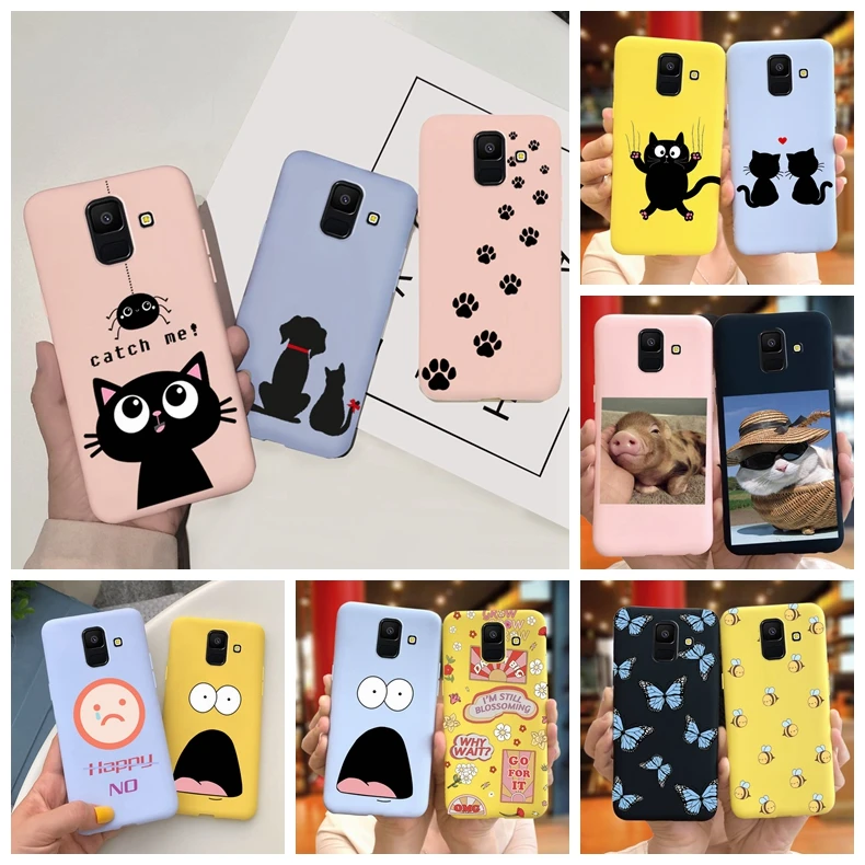 Voor Funda Samsung Galaxy A6 Telefoon Case Soft Silicone Cover Voor Samsung A6 Plus 2018 Case Een 6 A6 + Leuke Kat Bumper|Telefoonbumper| - AliExpress