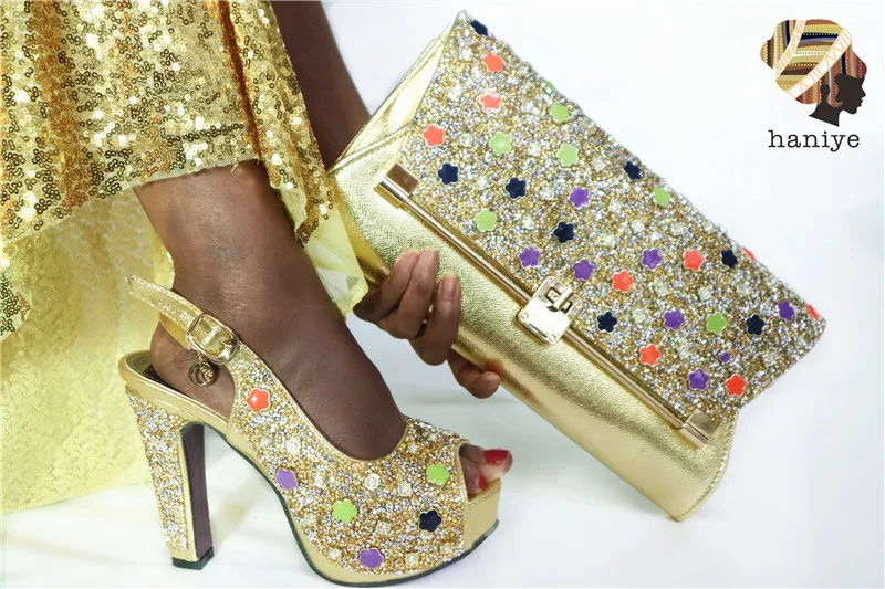 

2019 Italian Shoe and Bag Set shoes and matching purse for women party African Shoes for Women High Heels Party Pumps