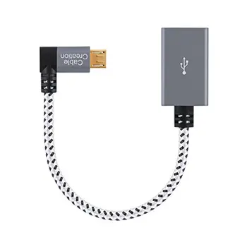 

Micro USB 2.0 OTG Cable, CableCreation 90 Degree Right Angle Braided Micro USB Male to USB Female On The Go Adapter