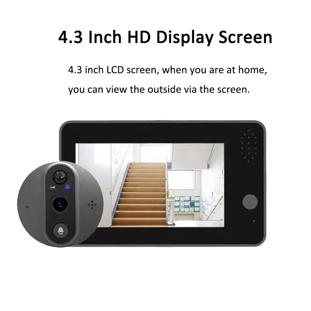 WiFi Smart 1080P Video Doorbell Peephole Camera Viewer Home Security Two-way Audio HD Night vision Tuya WiFi Doorbell Camera wireless intercom with camera