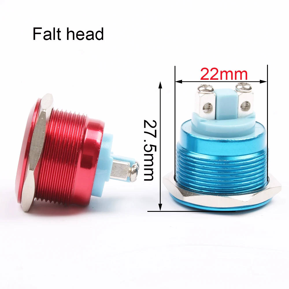 Металлический латунный кнопочный переключатель Круглый мгновенный 1NO штифт для