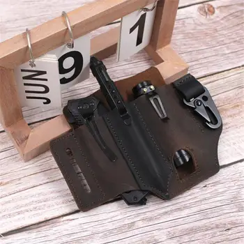 

New Arrive Olecranon Buckle EDC Tactical Multipurpose Leather Belt Cover Tool Cover Flashlight Cover Knife Cover Waist Holster