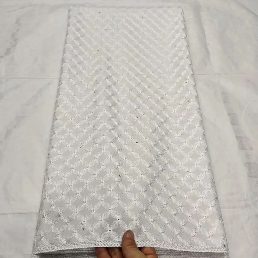 

White African man cotton lace fabrics high quality Nigerian polish lace hot sale Swiss voile lace in Switzerland for men women