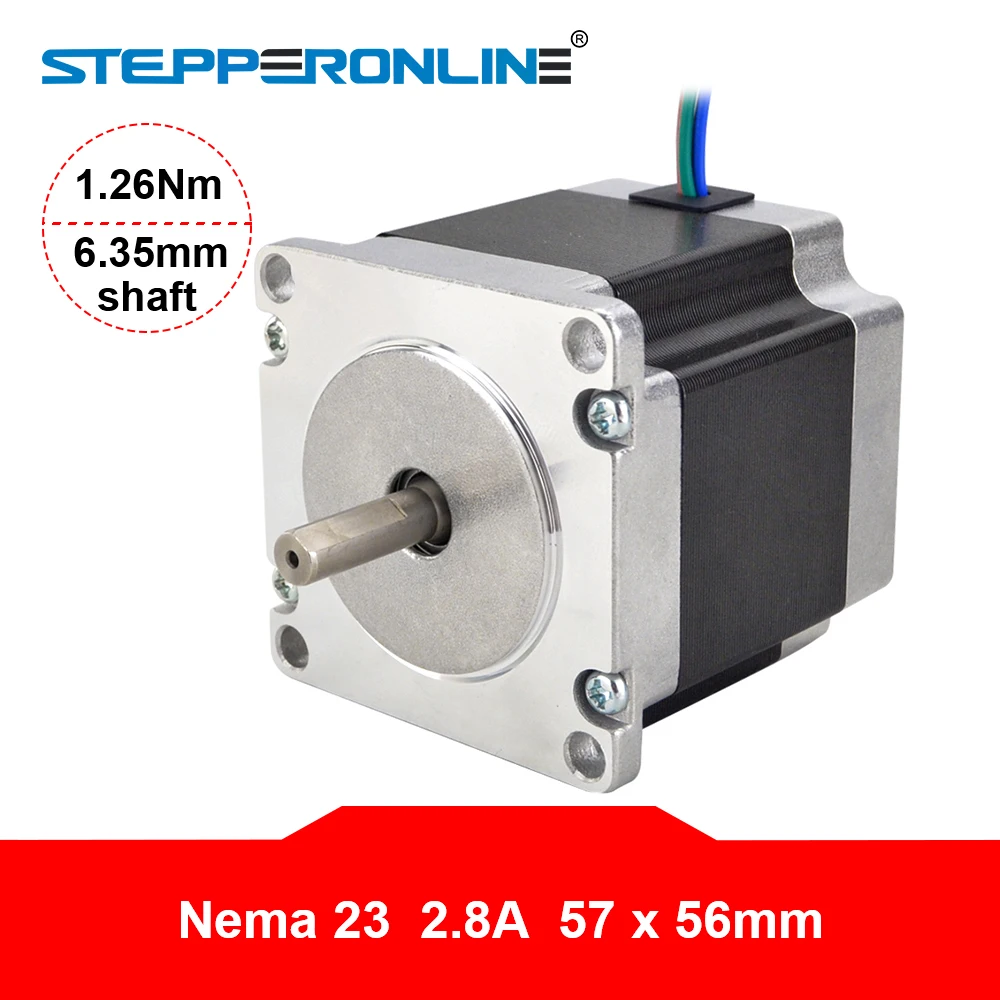 Comprimento do Corpo Eixo do Motor 6.35mm para Roteador Nema Motor Deslizante 56mm 2.8a 23hs5628 Stepper 178.04 Onças. in Nema23 Cnc 23 1.26nm