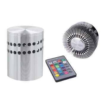 

2 Pcs 3W Colorful RGB Wall Lamp Surface Install LED Light Luminaire Lighting Spiral Hole & Sunflower Wall