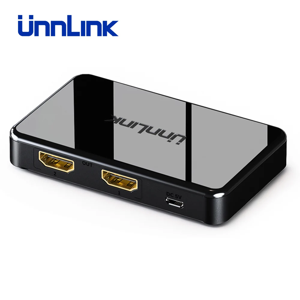 Unnlink HDMI сплиттер 1x2 UHD4K FHD1080P@ 60H 3D 1 в 2 выход для компьютера Smart Светодиодный ТВ приставка MI 3 xbox one проектор PS4 монитор
