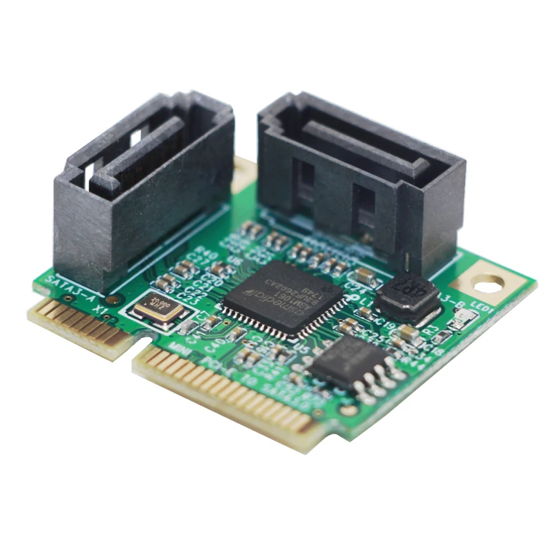 10 шт. 2 порта SATA 6G mini PCI Express плата расширения e для III 3 0 конвертер половинного