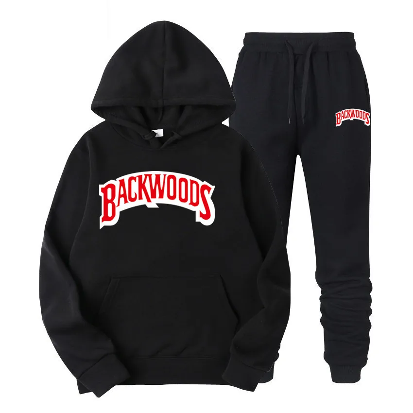 

fashion brand Backwoods Men's Set Fleece Hoodie Pant Thick Warm Tracksuit Sportswear Hooded Track Suits Male Sweatsuit Tracksuit