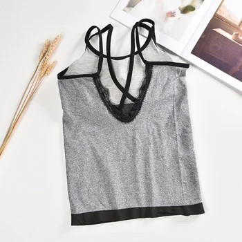 

Seamless Cotton Tops For Women Band lingerie Pad Vest Tube Top Summer Tank Top Cross Straps One-piece Underwear Camisoles 2020